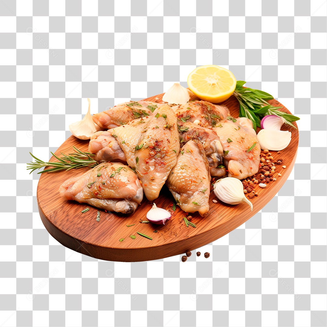 Tábua com Coxa de Frango PNG Transparente