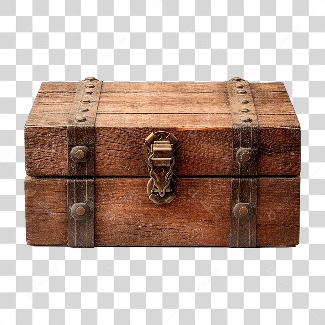 Baú de Madeira PNG Transparente