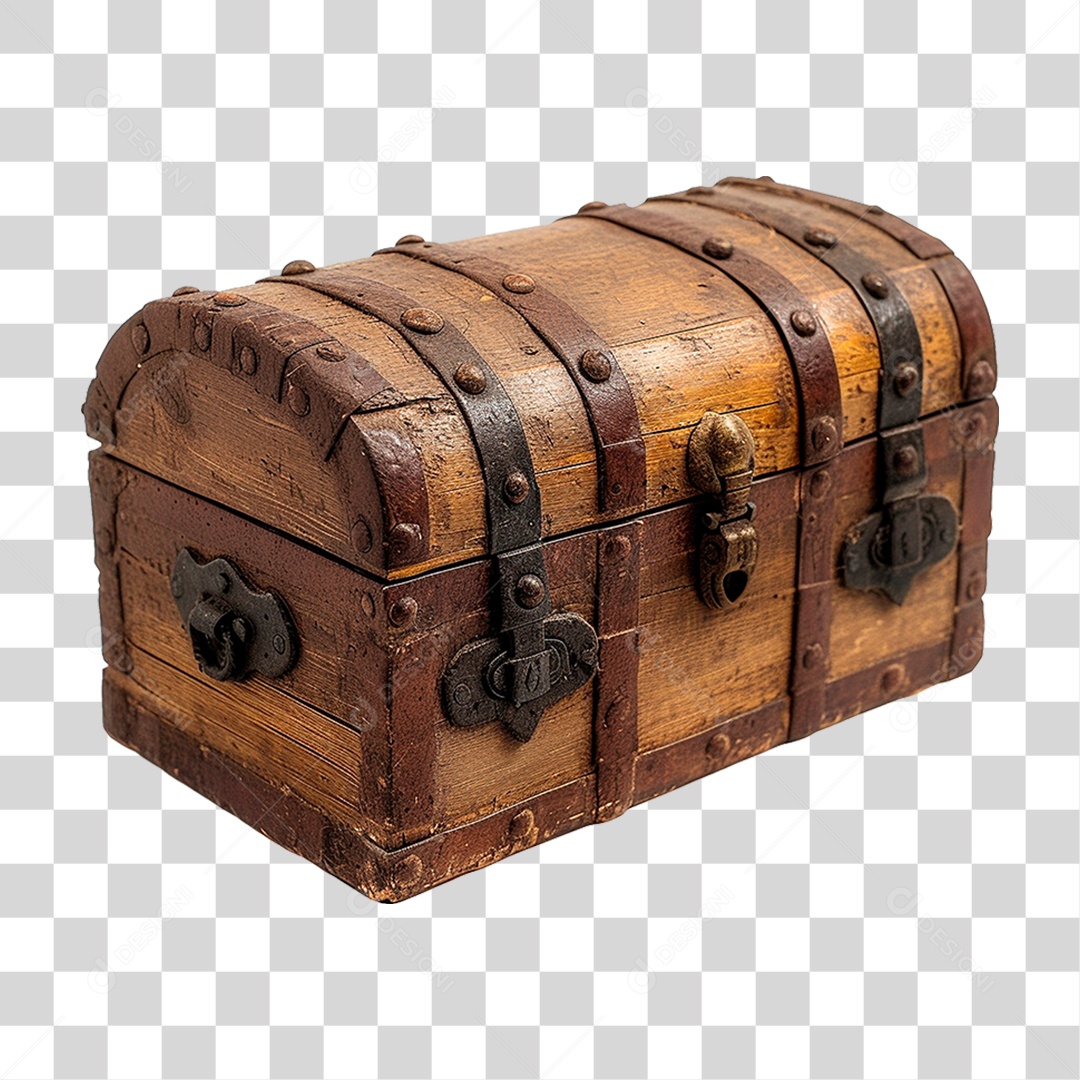 Baú de Madeira PNG Transparente