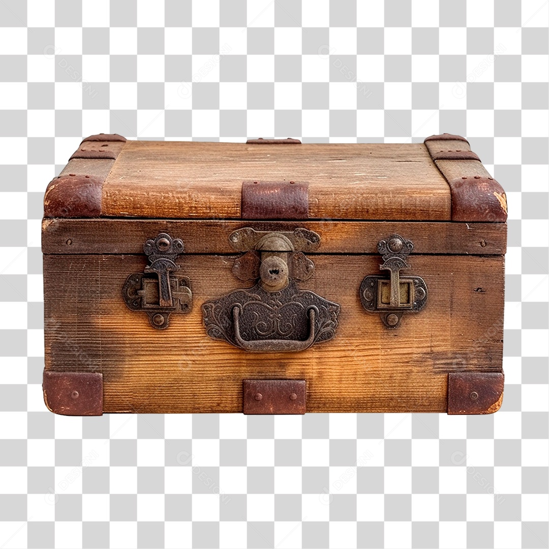 Baú de Madeira PNG Transparente
