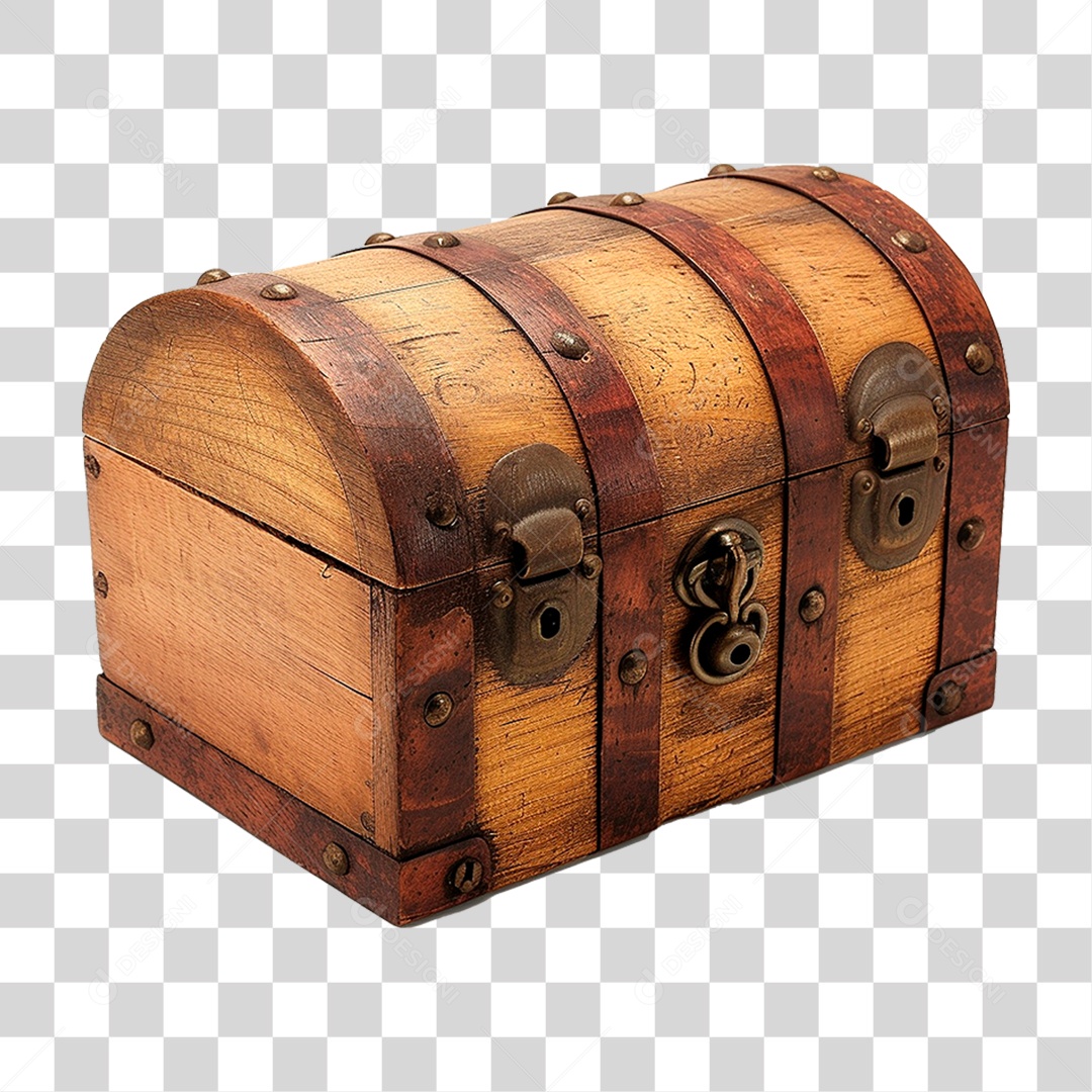 Baú de Madeira PNG Transparente