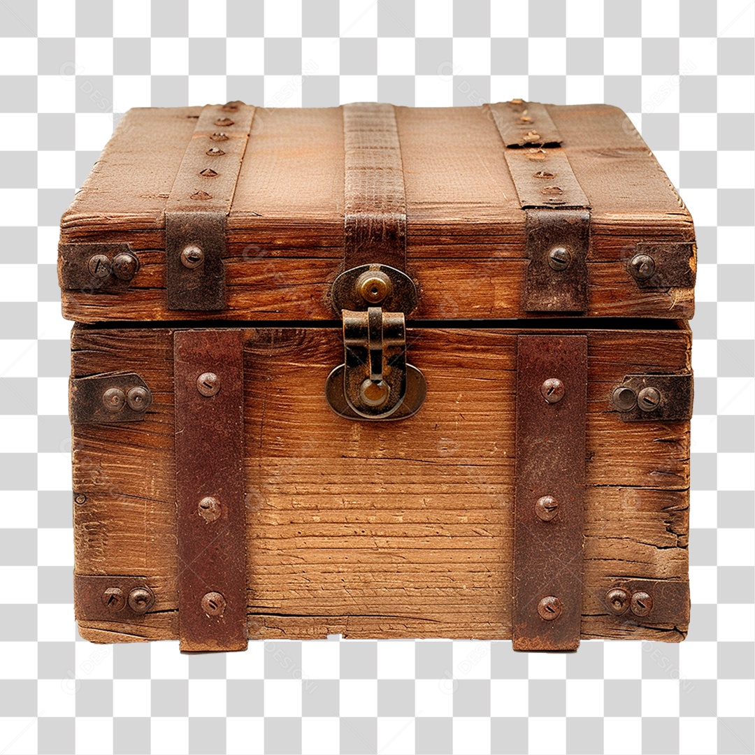 Baú de Madeira PNG Transparente
