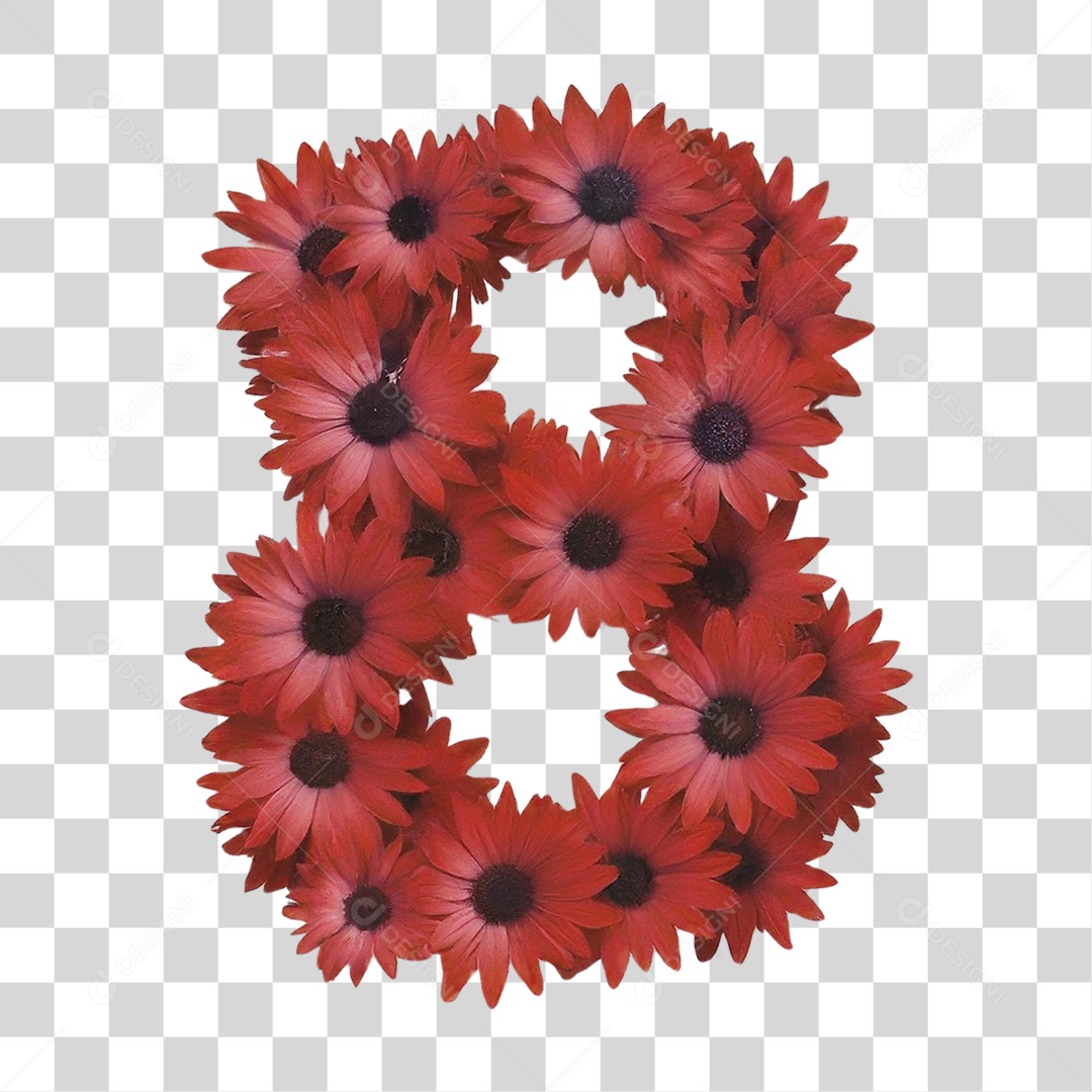 Elemento 3D Número 8 PNG Transparente