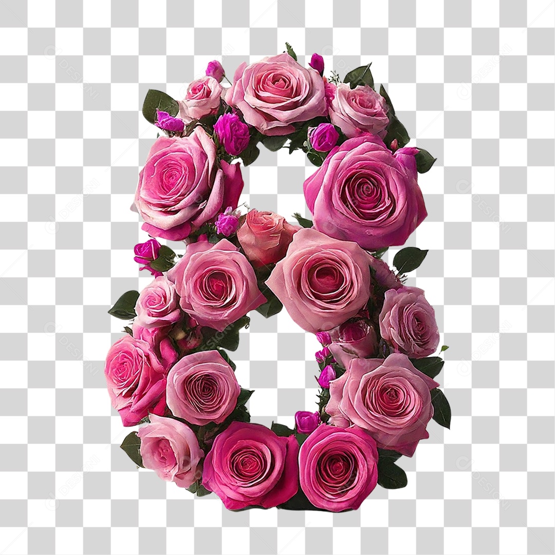 Elemento 3D Número 8 PNG Transparente