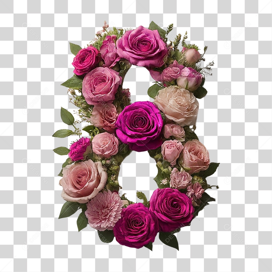 Elemento 3D Número 8 PNG Transparente