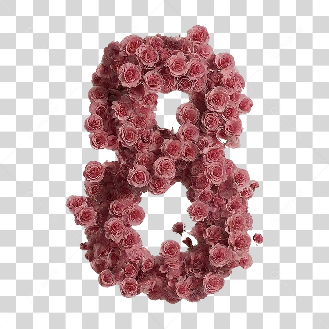 Elemento 3D Número 8 PNG Transparente