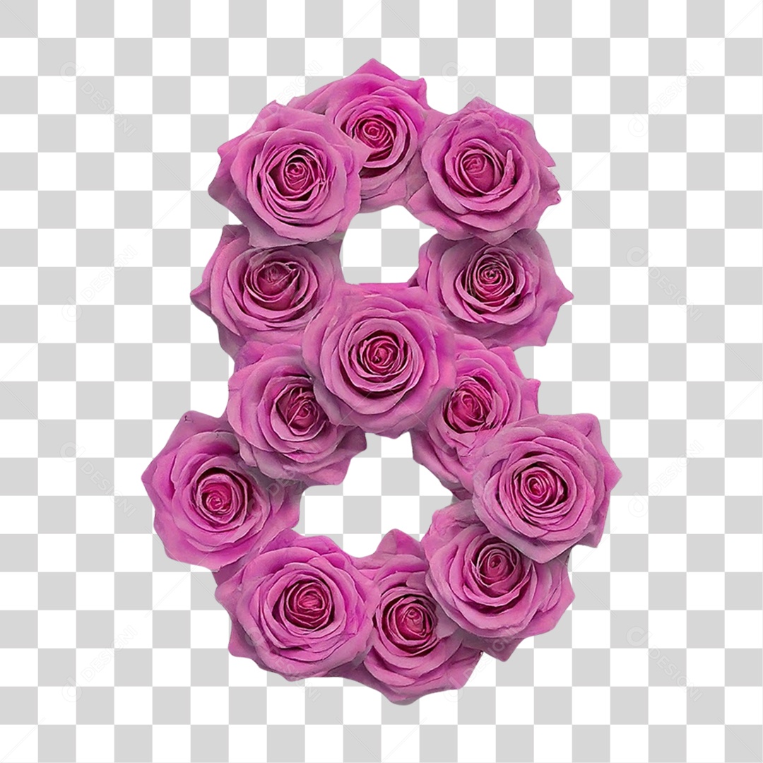 Elemento 3D Número 8 PNG Transparente