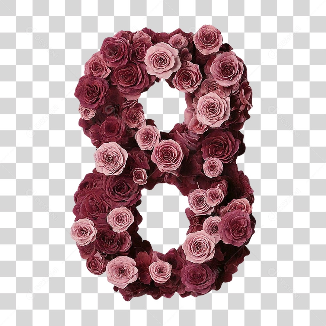 Elemento 3D Número 8 PNG Transparente