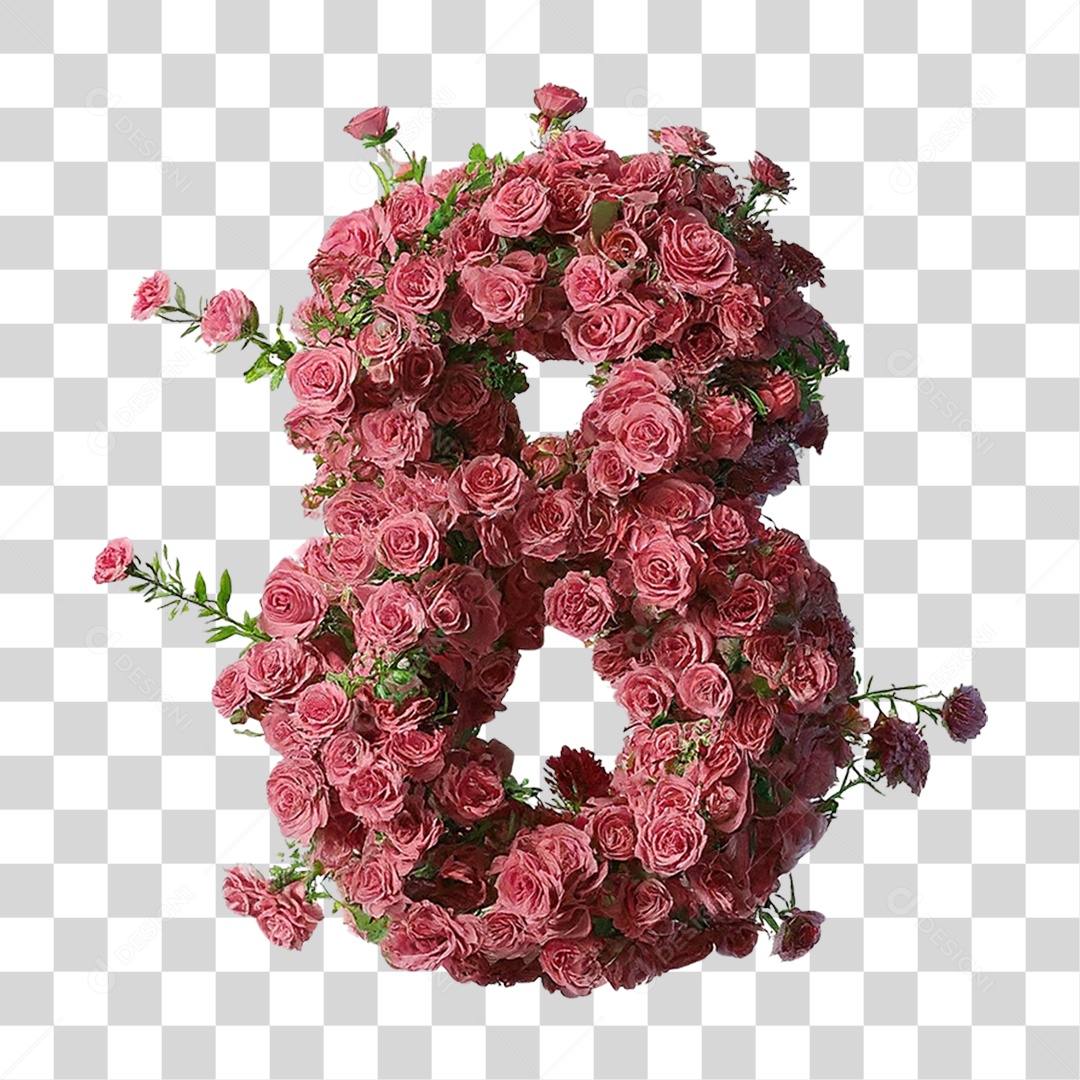 Elemento 3D Número 8 PNG Transparente