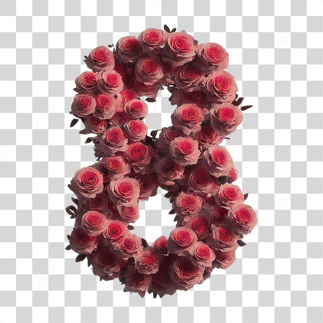 Elemento 3D Número 8 PNG Transparente