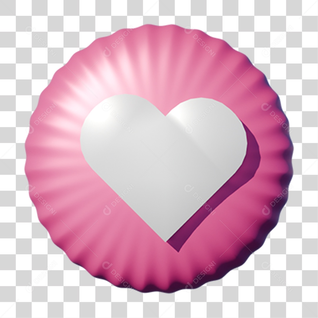 Coração Bola Branco PNG Transparente