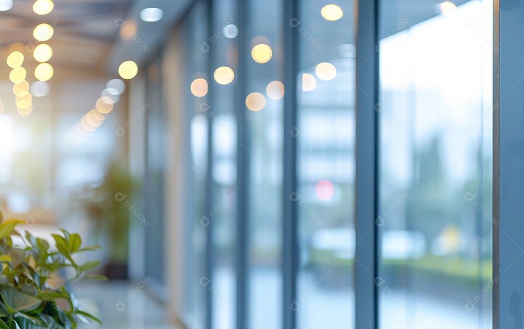 Belo fundo desfocado de um escritório moderno e leve