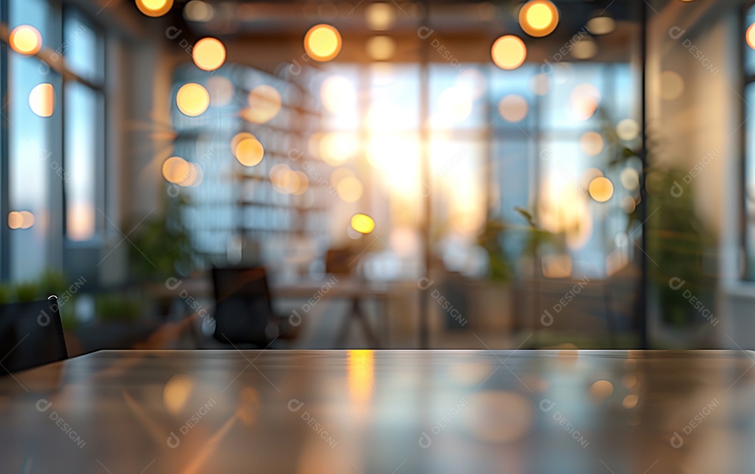 Belo fundo desfocado de um escritório moderno e leve