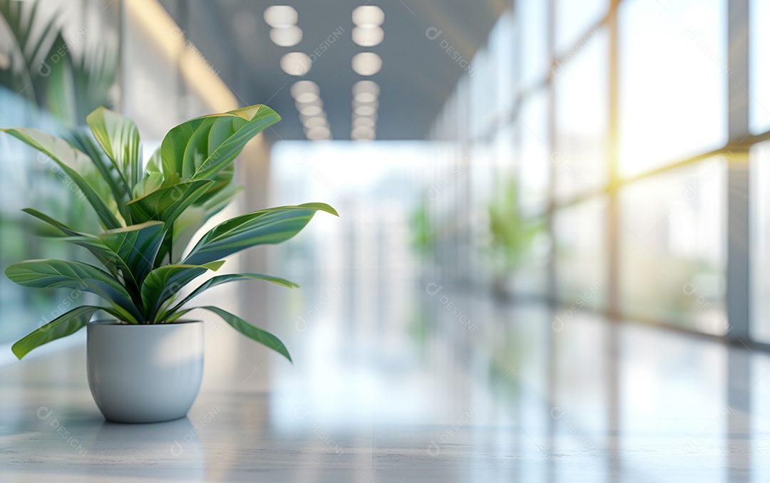 Belo fundo desfocado de um escritório moderno e leve