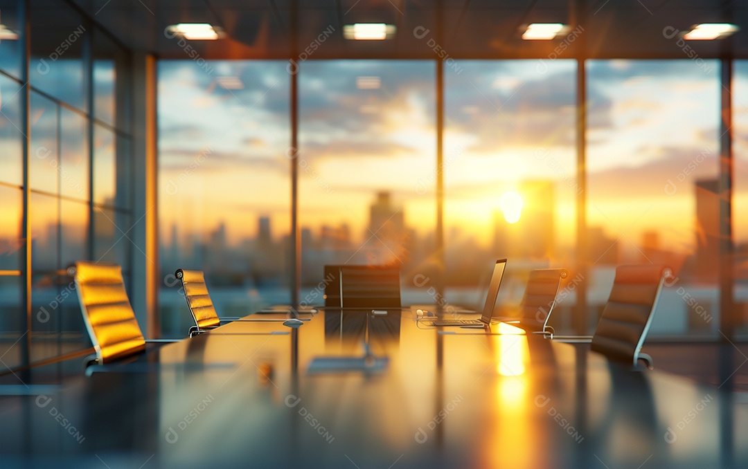 Belo fundo desfocado de um escritório moderno e leve