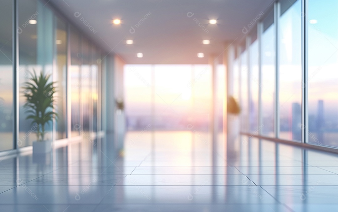 Belo fundo desfocado de um escritório moderno e leve