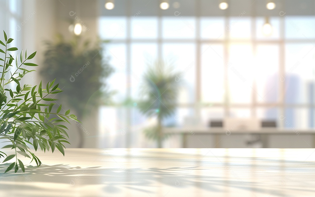 Belo fundo desfocado de um escritório moderno e leve