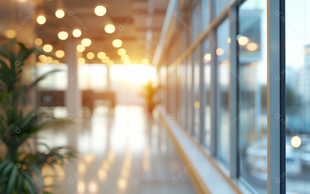 Belo fundo desfocado de um escritório moderno e leve