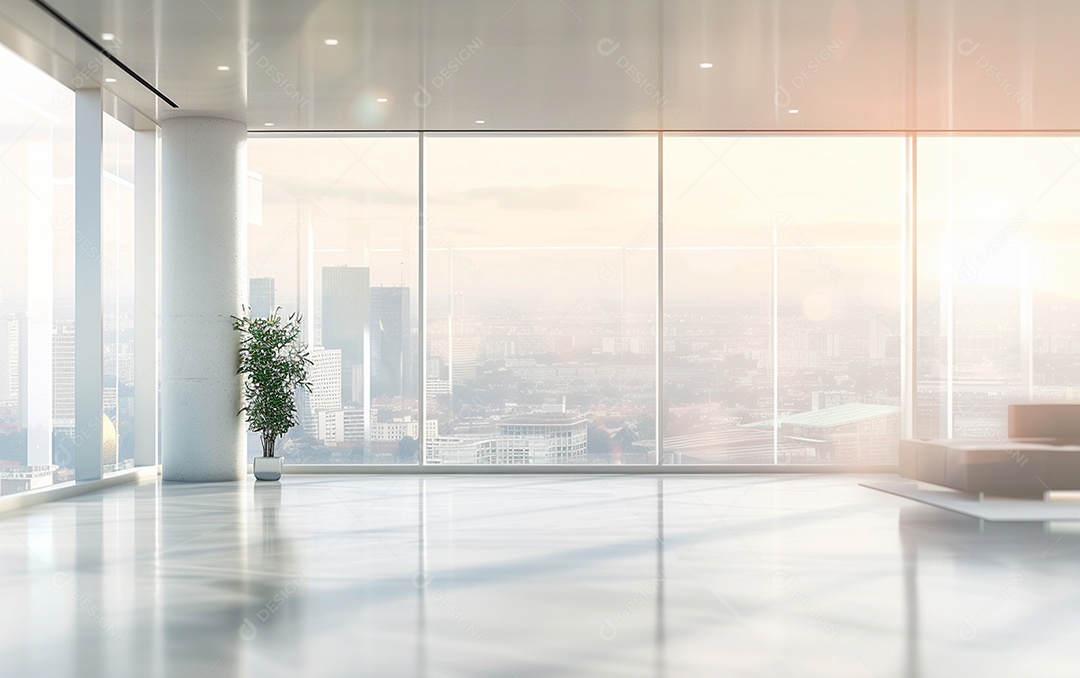 Belo fundo desfocado de um escritório moderno e leve