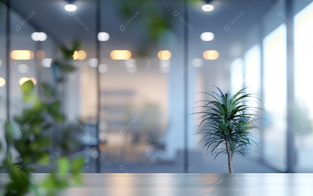 Belo fundo desfocado de um escritório moderno e leve