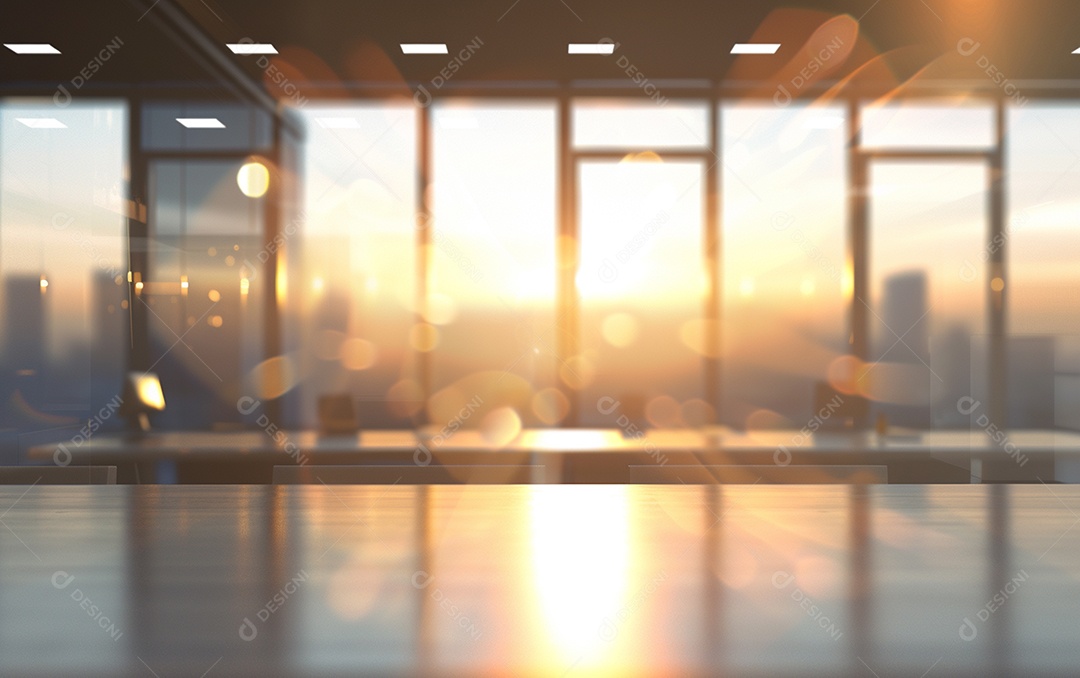 Belo fundo desfocado de um escritório moderno e leve