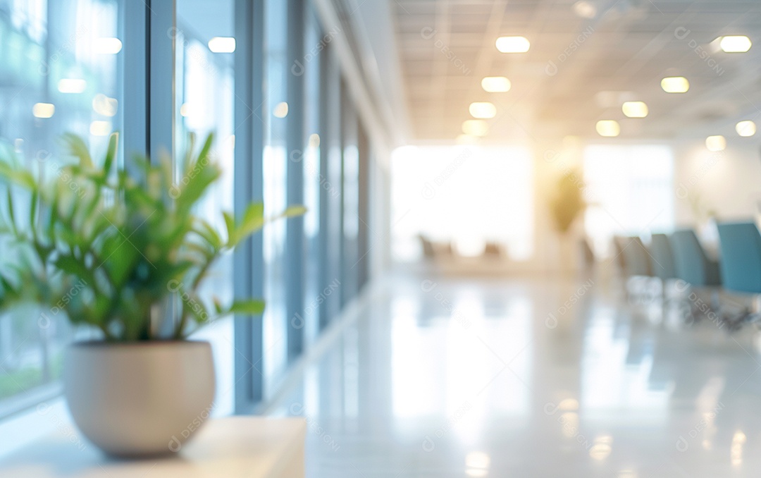 Belo fundo desfocado de um escritório moderno e leve