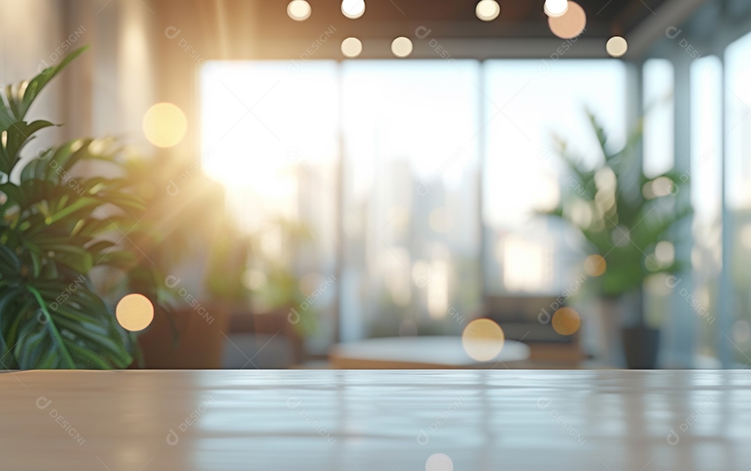 Belo fundo desfocado de um escritório moderno e leve