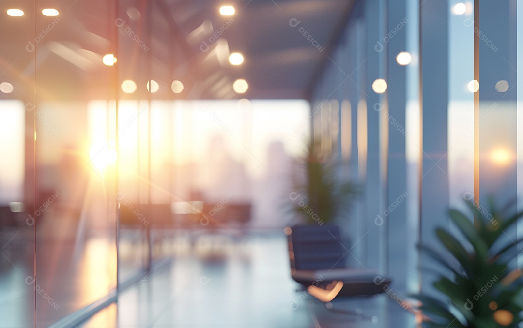 Belo fundo desfocado de um escritório moderno e leve