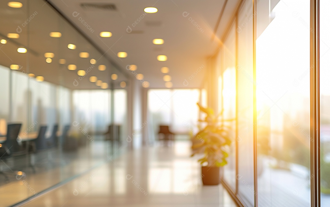 Belo fundo desfocado de um escritório moderno e leve