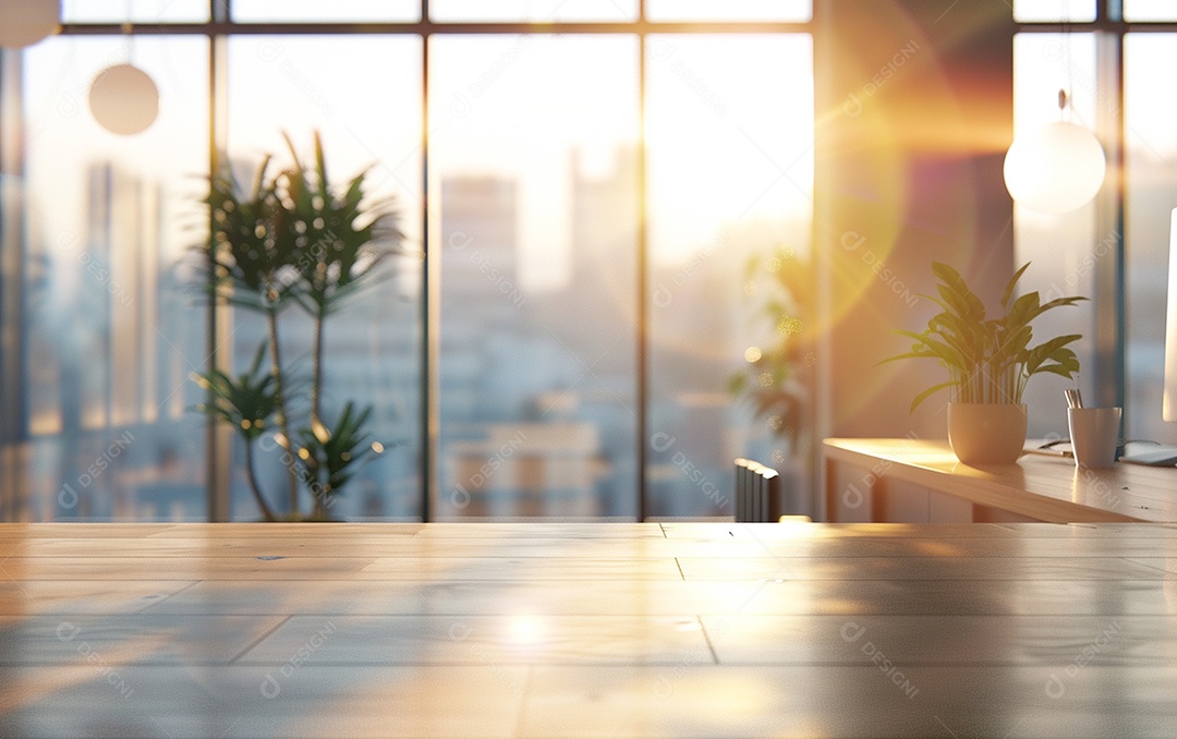 Belo fundo desfocado de um escritório moderno e leve