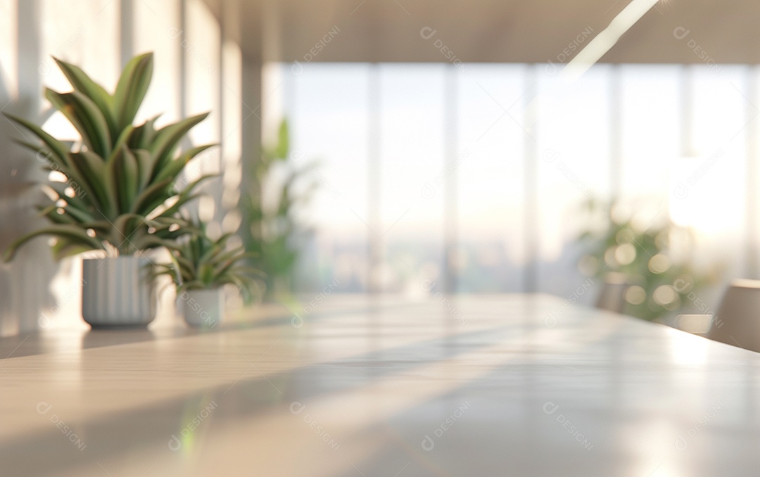 Belo fundo desfocado de um escritório moderno e leve