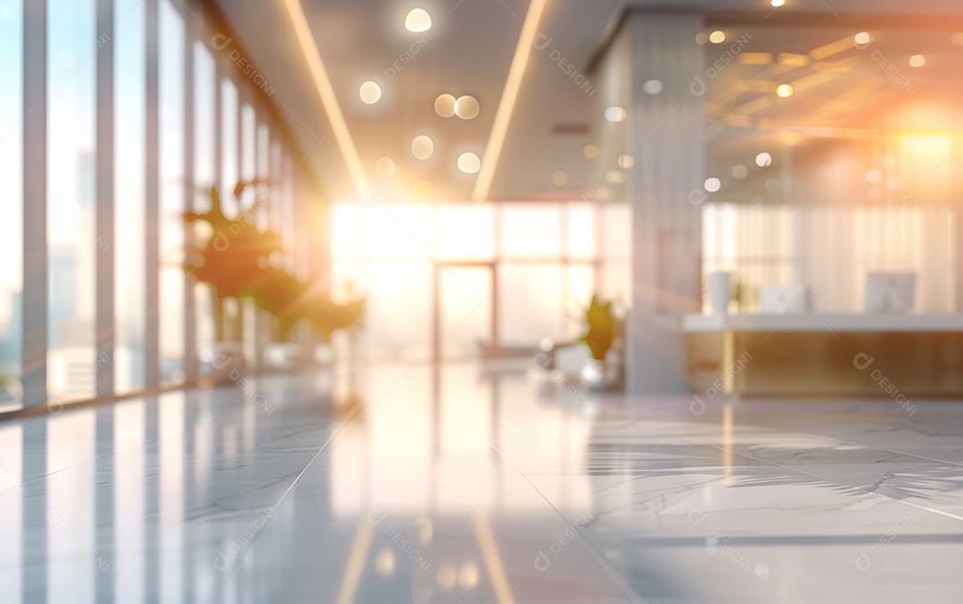 Belo fundo desfocado de um escritório moderno e leve