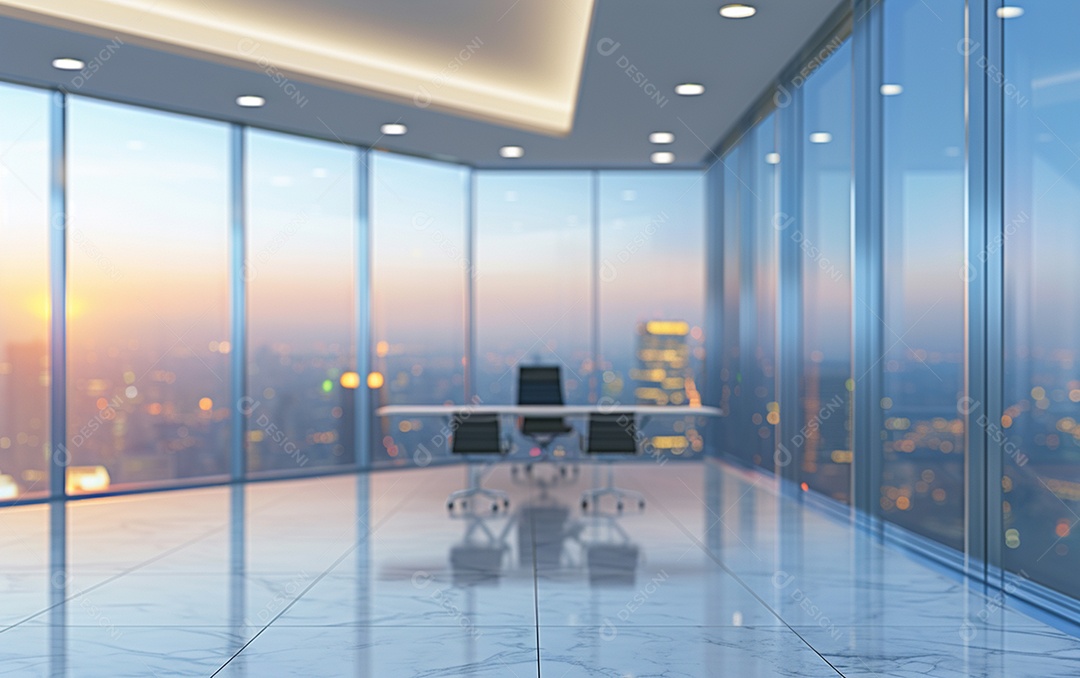 Belo fundo desfocado de um escritório moderno e leve