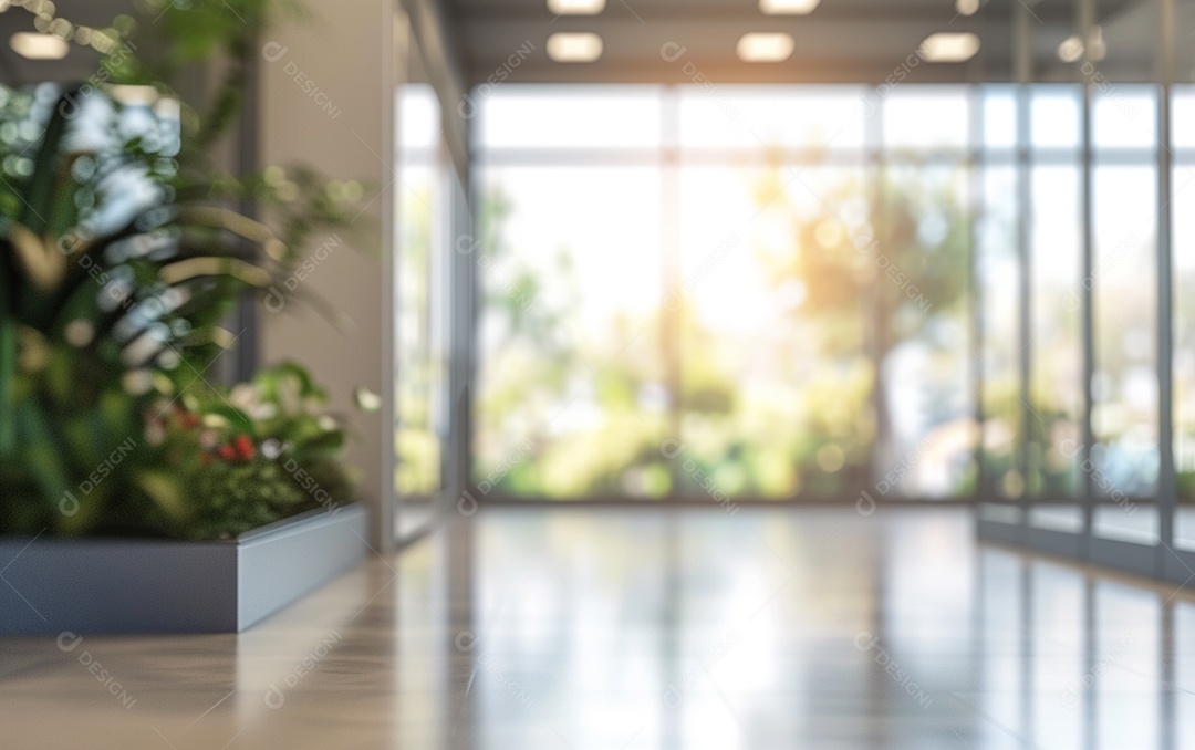 Belo fundo desfocado de um escritório moderno e leve