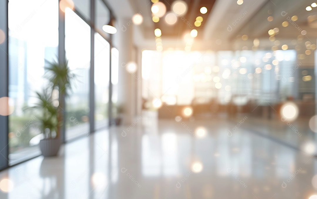 Belo fundo desfocado de um escritório moderno e leve116