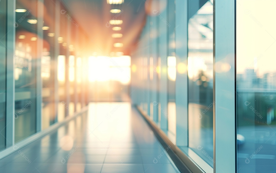 Belo fundo desfocado de um escritório moderno e leve