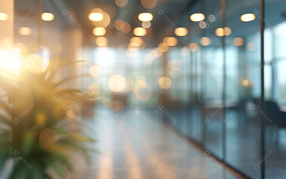 Belo fundo desfocado de um escritório moderno e leve