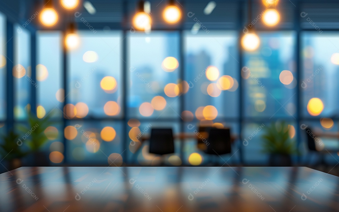 Belo fundo desfocado de um escritório moderno e leve