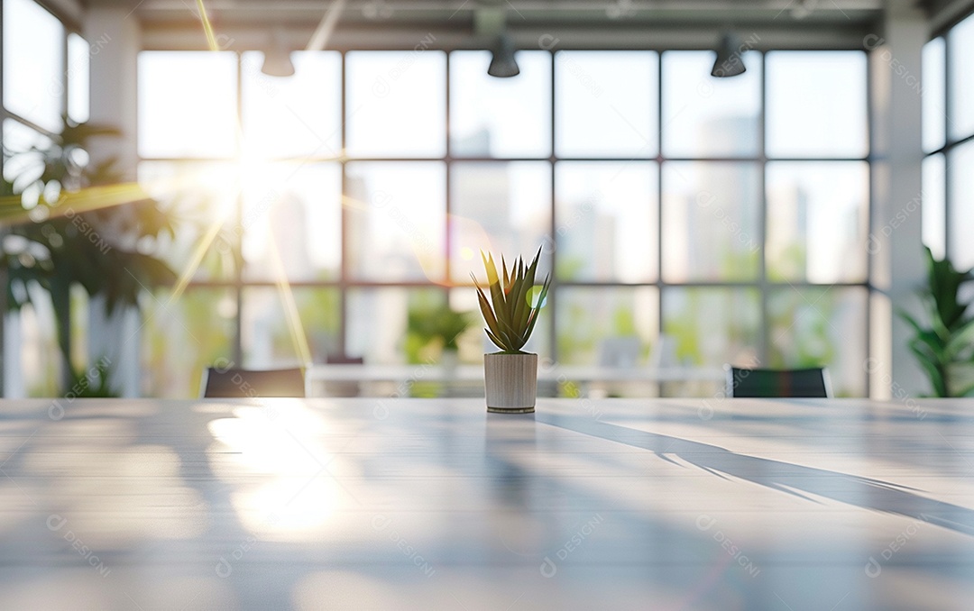 Belo fundo desfocado de um escritório moderno e leve