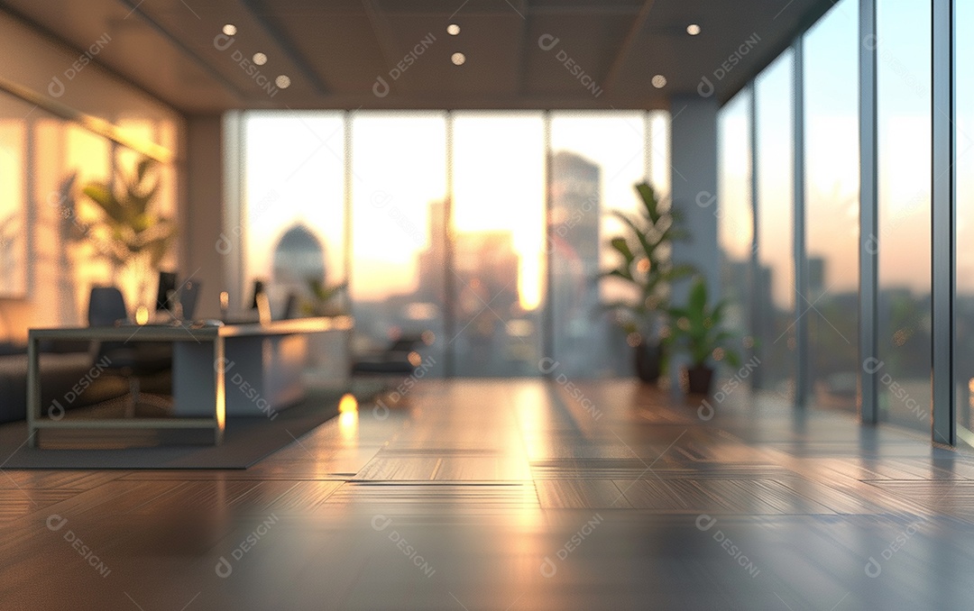 Belo fundo desfocado de um escritório moderno e leve