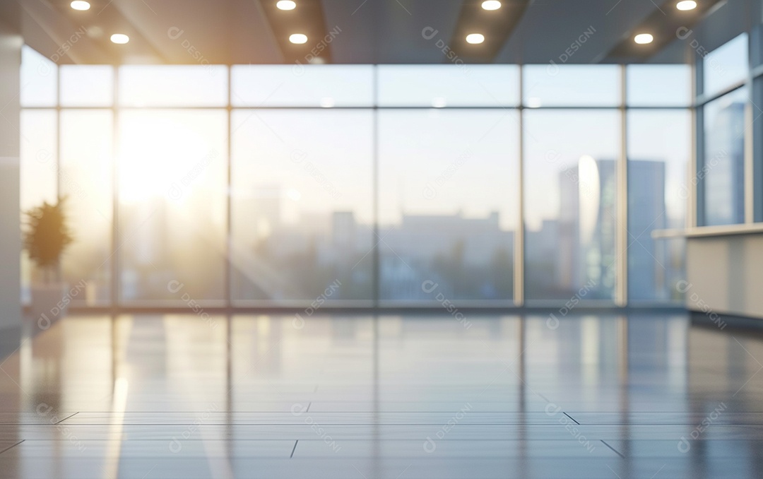 Belo fundo desfocado de um escritório moderno e leve