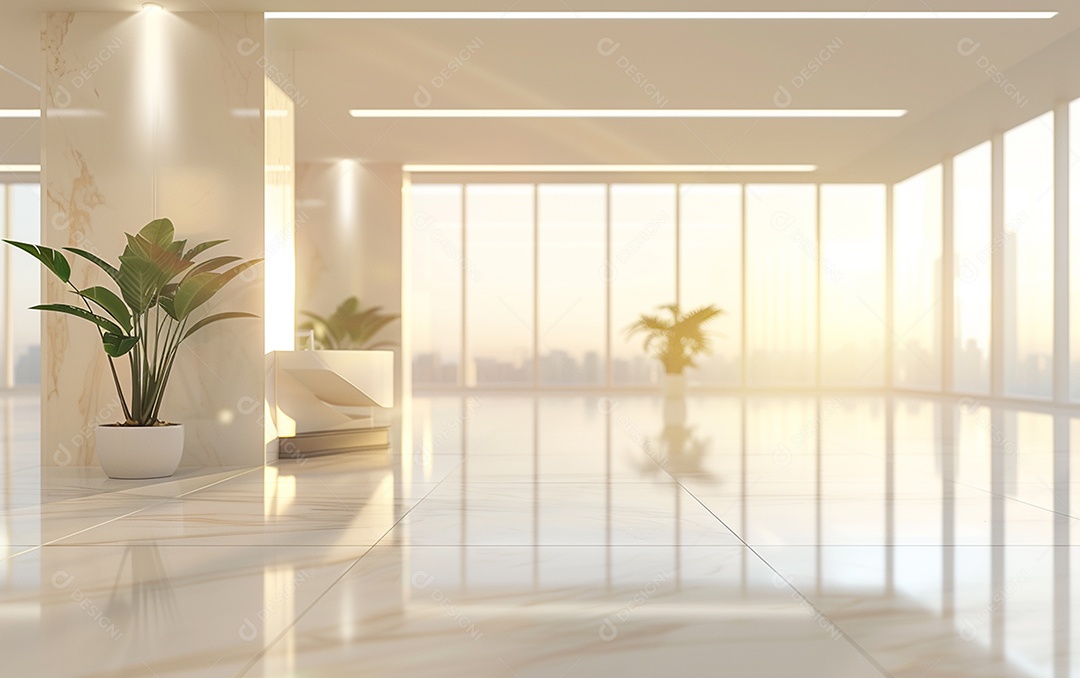 Belo fundo desfocado de um escritório moderno e leve