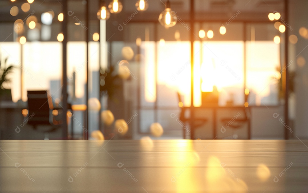 Belo fundo desfocado de um escritório moderno e leve