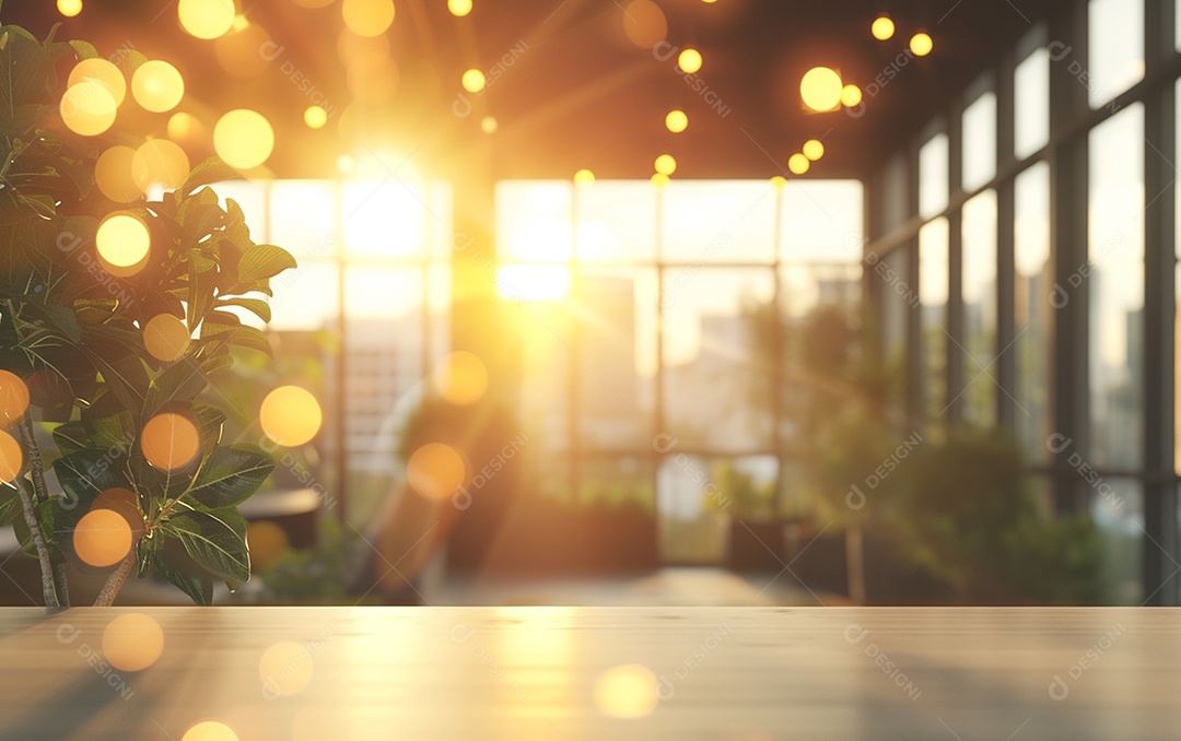 Belo fundo desfocado de um escritório moderno e leve