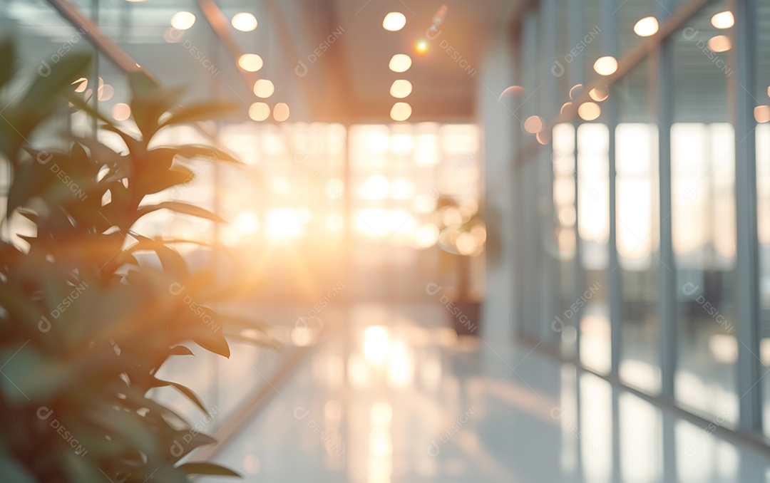 Belo fundo desfocado de um escritório moderno e leve