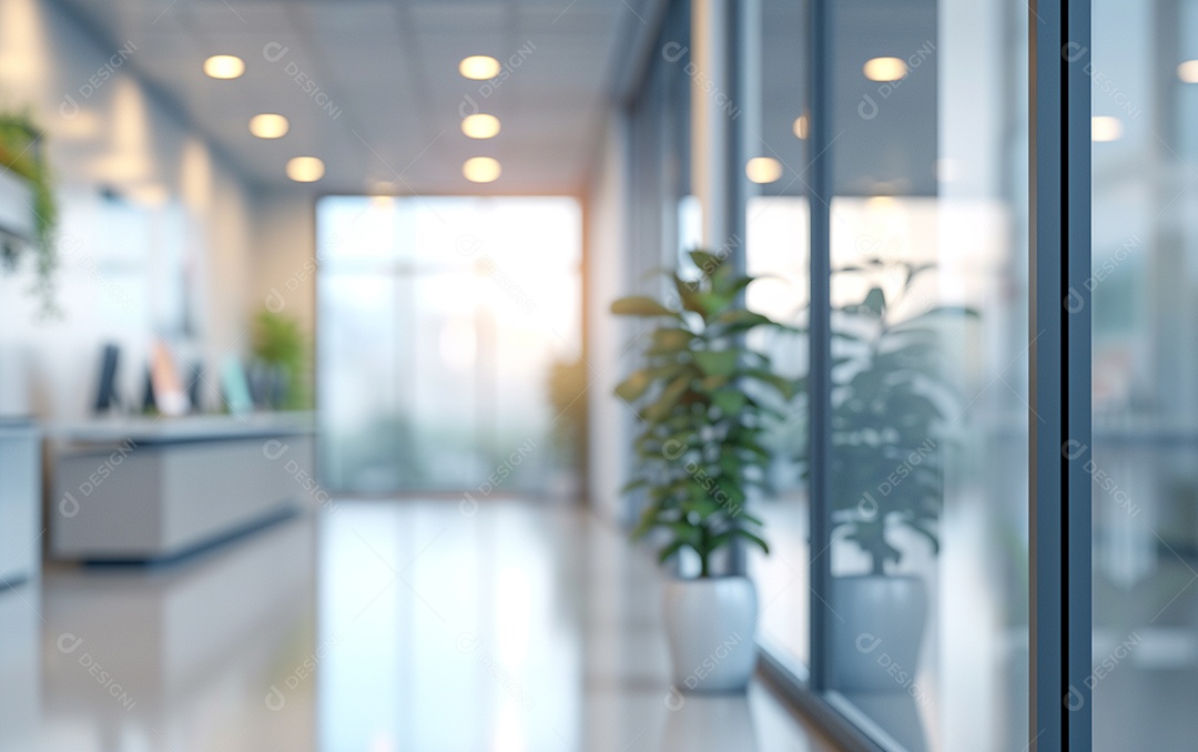 Belo fundo desfocado de um escritório moderno e leve