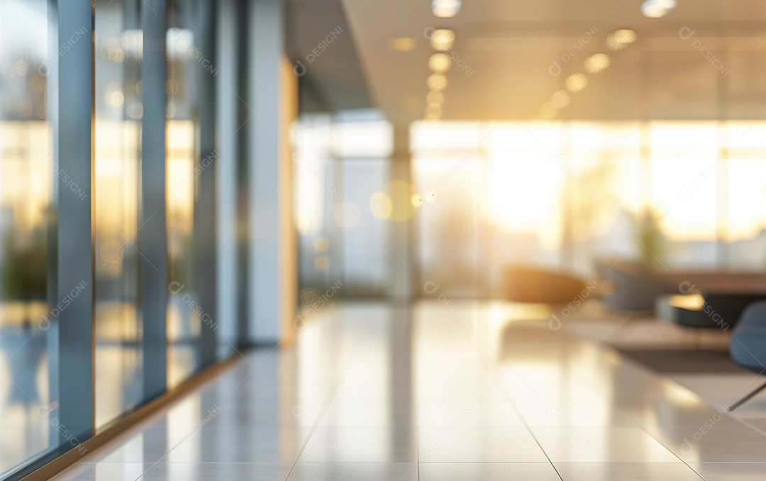 Belo fundo desfocado de um escritório moderno e leve