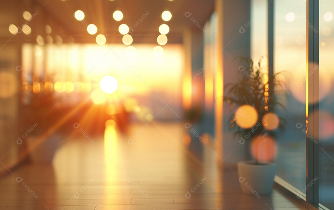 Belo fundo desfocado de um escritório moderno e leve