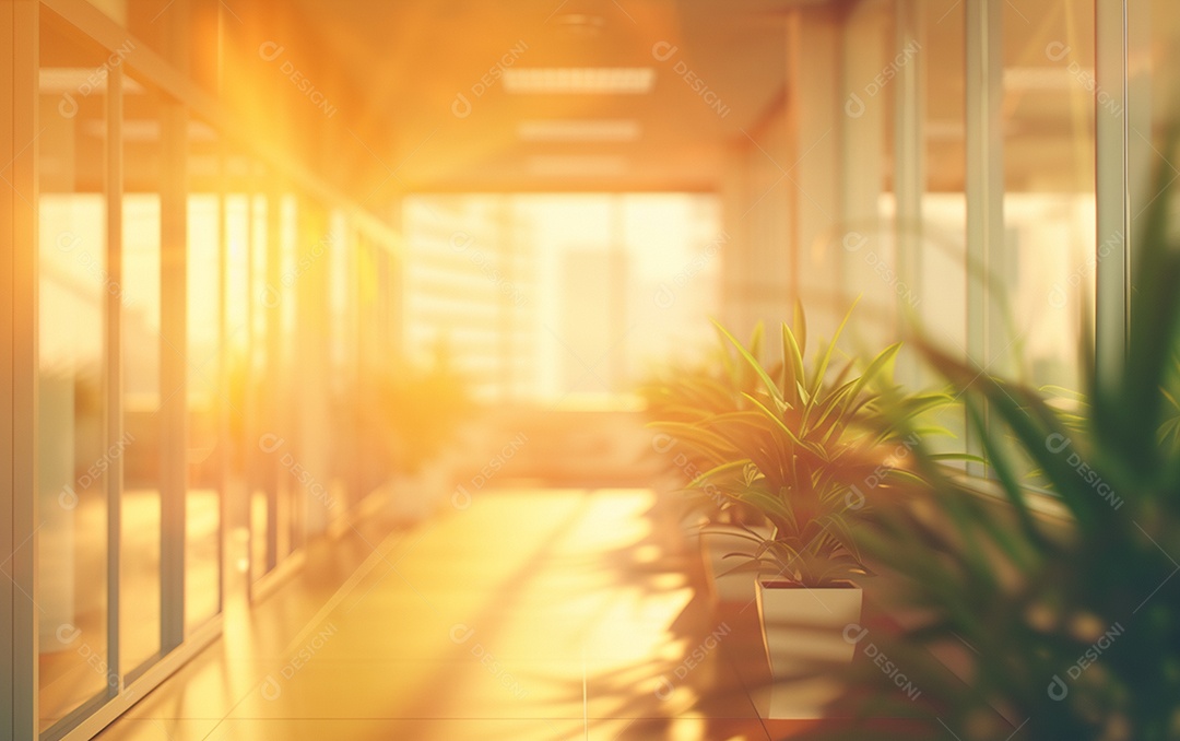 Belo fundo desfocado de um escritório moderno e leve