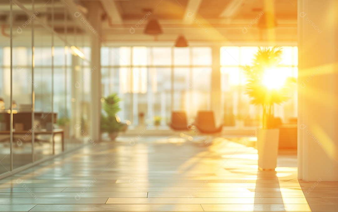 Belo fundo desfocado de um escritório moderno e leve